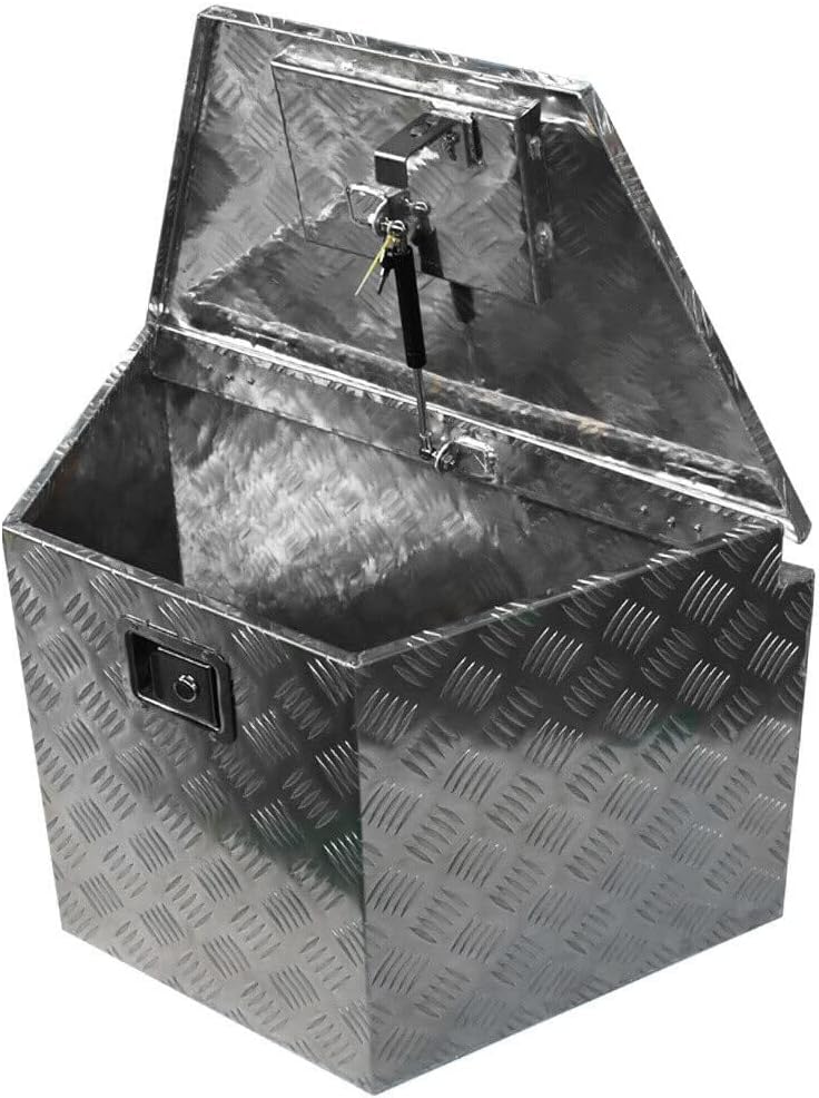 Aluminum Diamond Plate Tongue Box Tool Chest for Truck Bed, RV, ATV C125