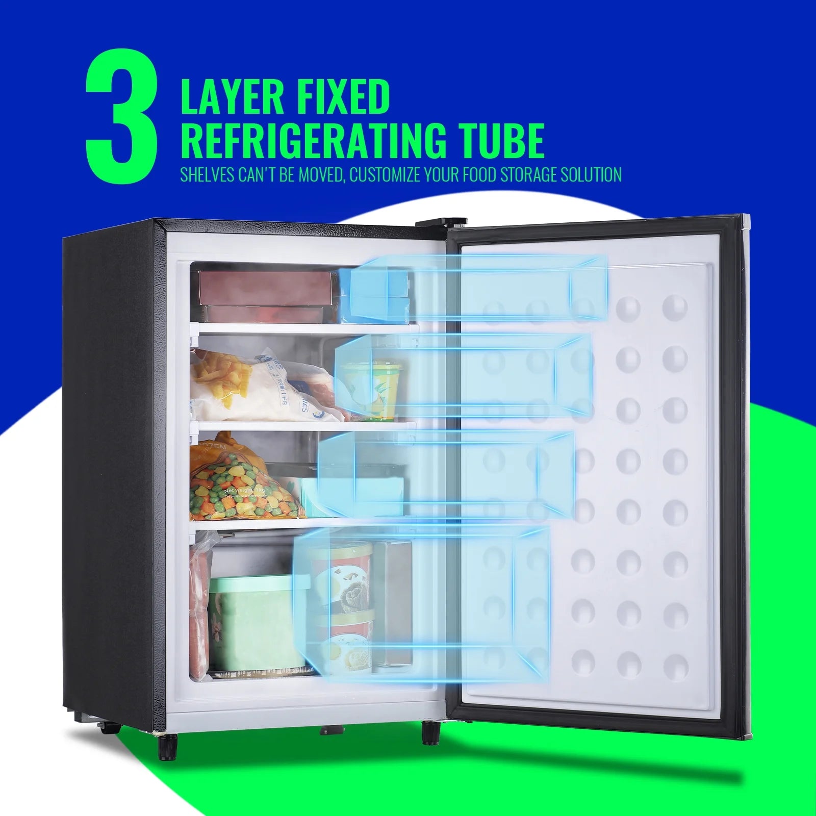 Single Door Compact Freezer with Adjustable Temperature Control, Silver U867561