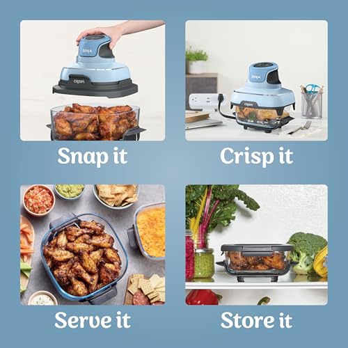 Air Fryer with Glass Containers, 4 QT & 6 Cup, Dishwasher Safe Z1664