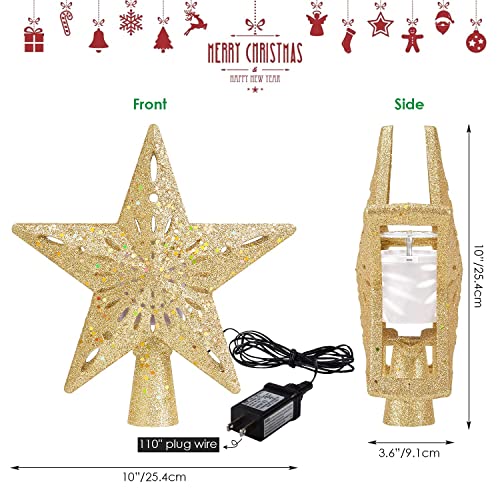 Snowflake Christmas Tree Topper LED Rotating with Projection Slides S187630