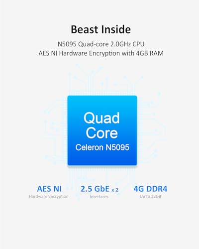 4-Bay NAS Network Storage Server with Quad-core CPU and 2.5GbE Ports R37240