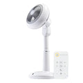 IRIS USA WOOZOO Fan, Pedestal Standing Fan with Remote, 360 Oscillating Fan, 12 Speeds, Low Noise DC Motor, 8h Timer, Touch Panel, Height Adjustable, White/Gray