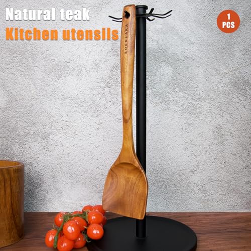 Natural Teak Wooden Spoons for Cooking, 10-Piece Kitchen Utensil Set I607645