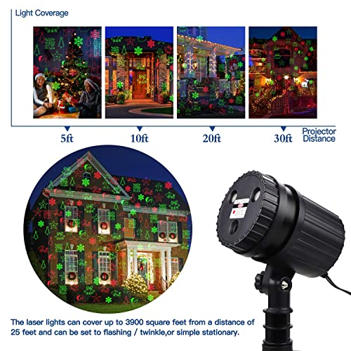 Christmas Laser Projector Lights with Remote, 8 Patterns for Indoor Outdoor B916350