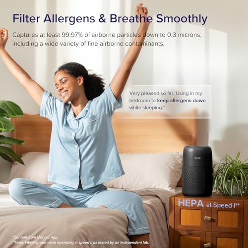 Air Purifier for Bedroom Home, 3-in-1 Filter Cleaner with Fragrance Sponge, Filters Smoke, Allergies, Pet Dander, Odor, Dust, Portable T545