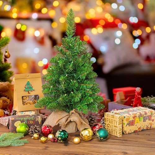 2ft Pre Lit Artificial Mini Christmas Tree with 50 LED Warm Lights F389906
