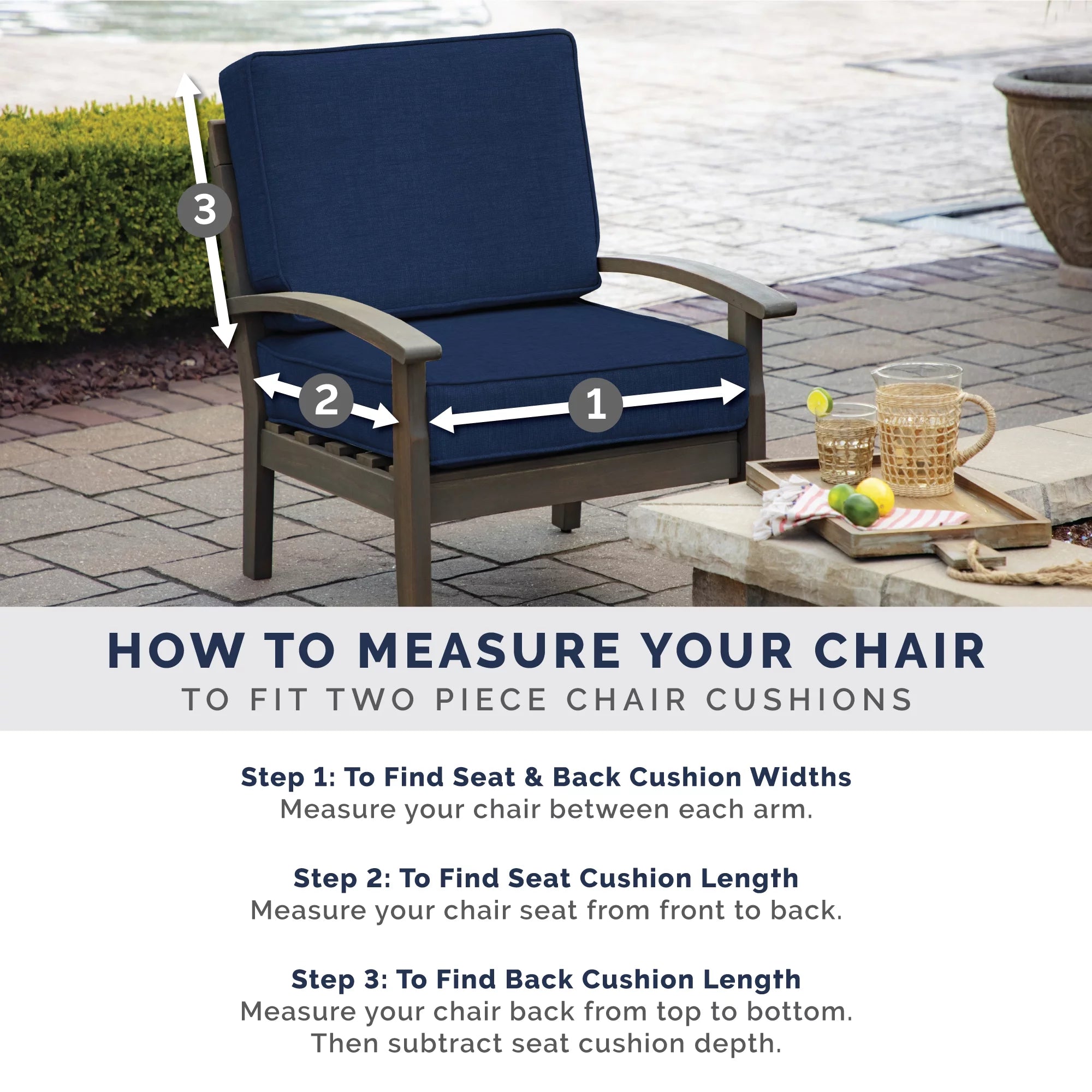 Outdoor Tufted Dining Chair Cushion 21 x 40 R272080