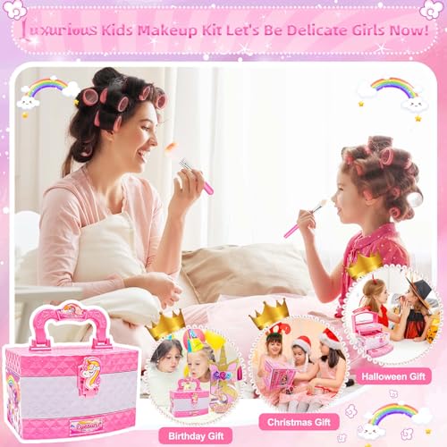 Kids Makeup Kit for Girls, Washable Pretend Play Set Q74070