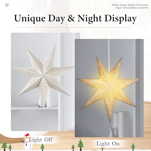 Christmas Paper Snowflake Lanterns with LED Lights for Holiday Party Decor A55544