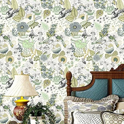 Floral Peel and Stick Wallpaper for Kitchen Shelves S417