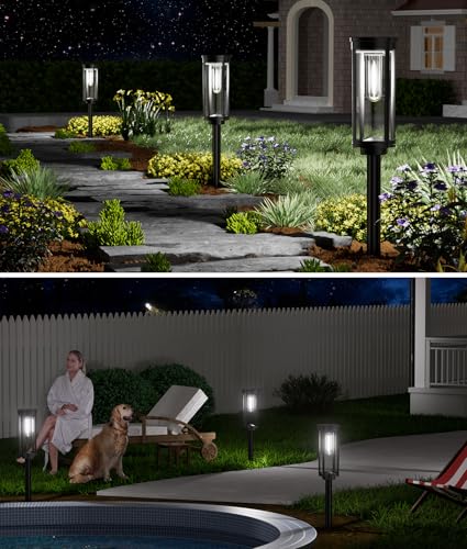 Solar Pathway Lights Outdoor, IP65 Waterproof, Auto On/Off for Yard Path A4634