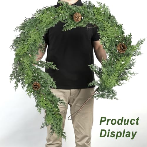 6 ft Christmas Cedar Garland - Realistic Greenery Cypress Artificial Pine Decor O44589