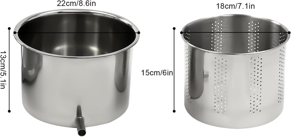 Stainless Steel Fruit Press with Dual Barrels and Filter Bag M688009