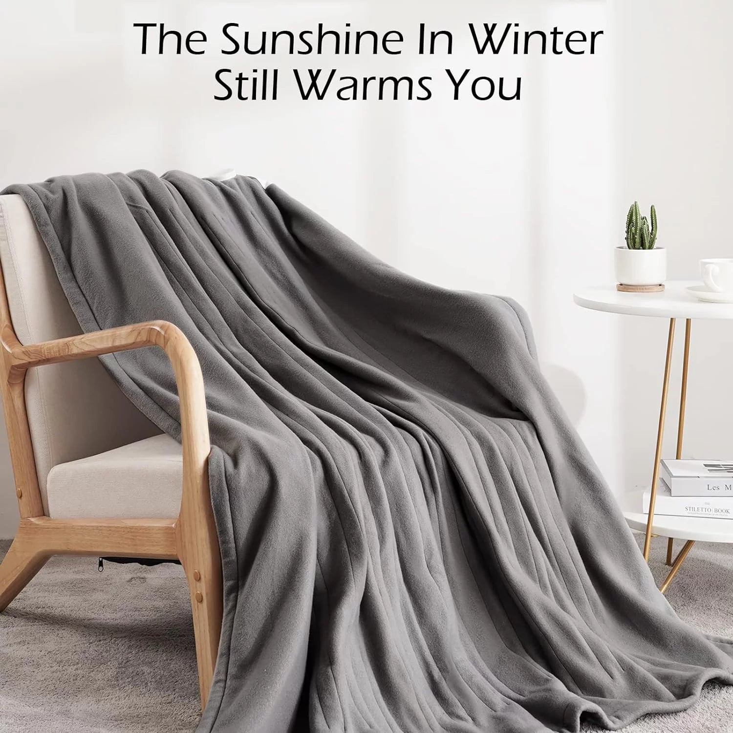 Heated Fleece Throw Blanket with Auto-off J46661
