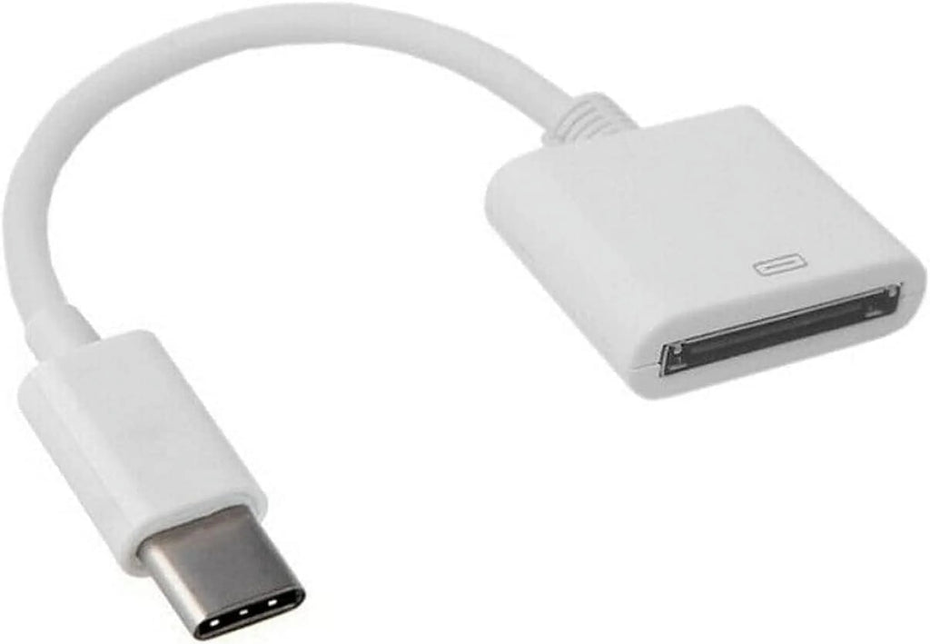 White 30pin Female to USB 3.1 Type-C Sync Data Charging Adapter Cables P378854