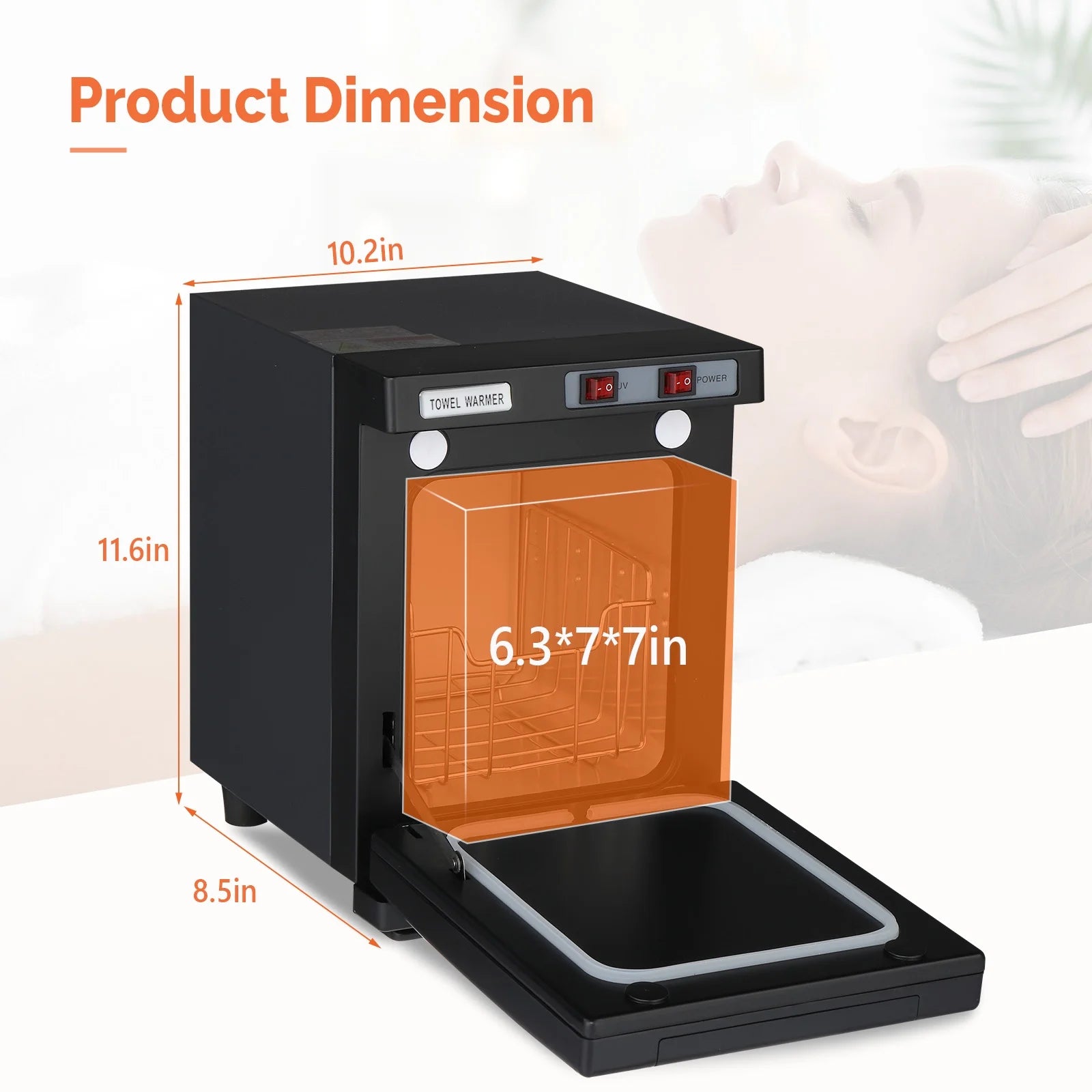 Hot Towel Warmer Cabinet with UV Sterilizer, 5L, Black E9908
