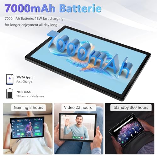 Android Tablet 10.1 Inch, 16GB RAM 128GB ROM, 2 in 1 with Keyboard Mouse Pen H3534
