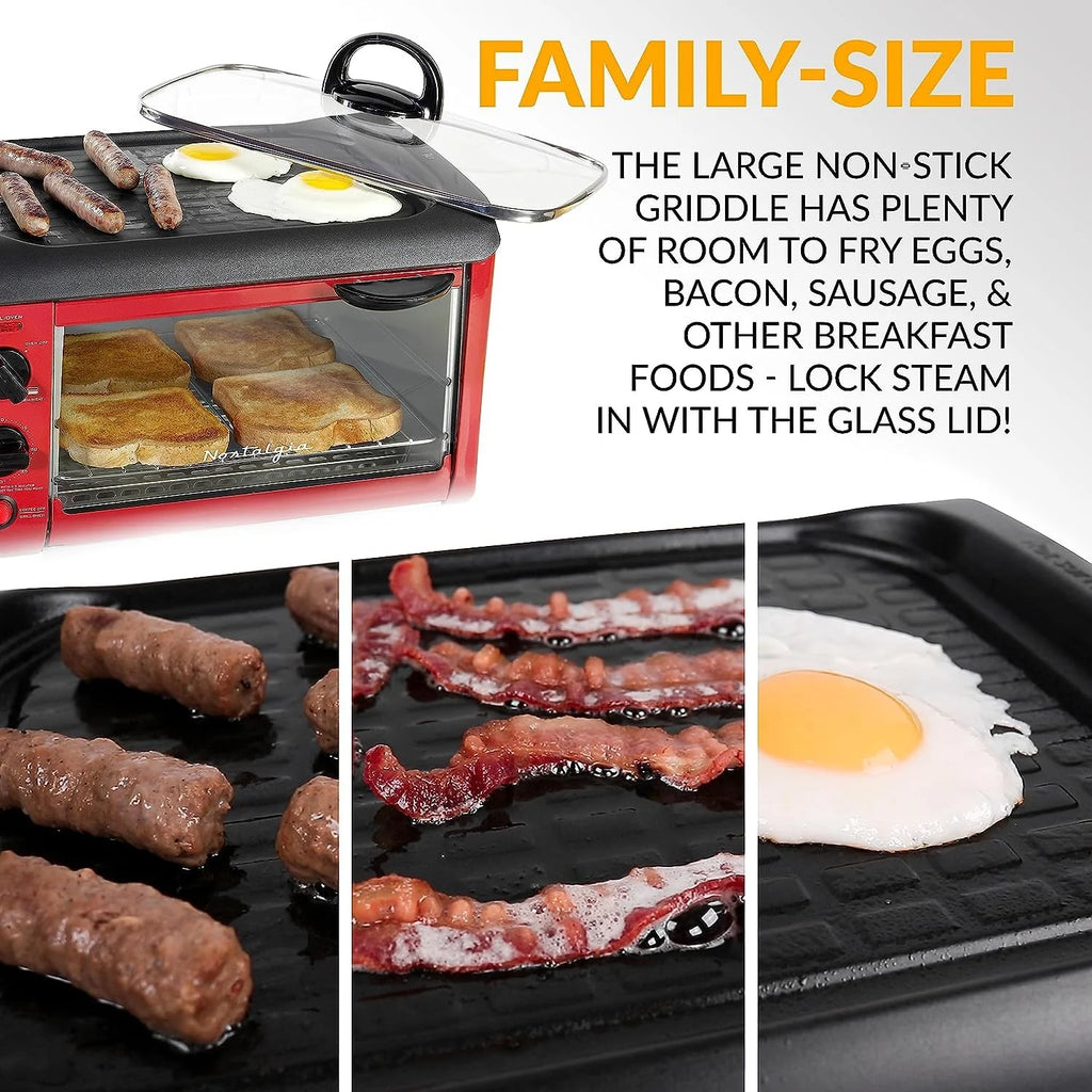 3-in-1 Breakfast Station with Coffee Maker, Griddle, and Toaster Oven K148033