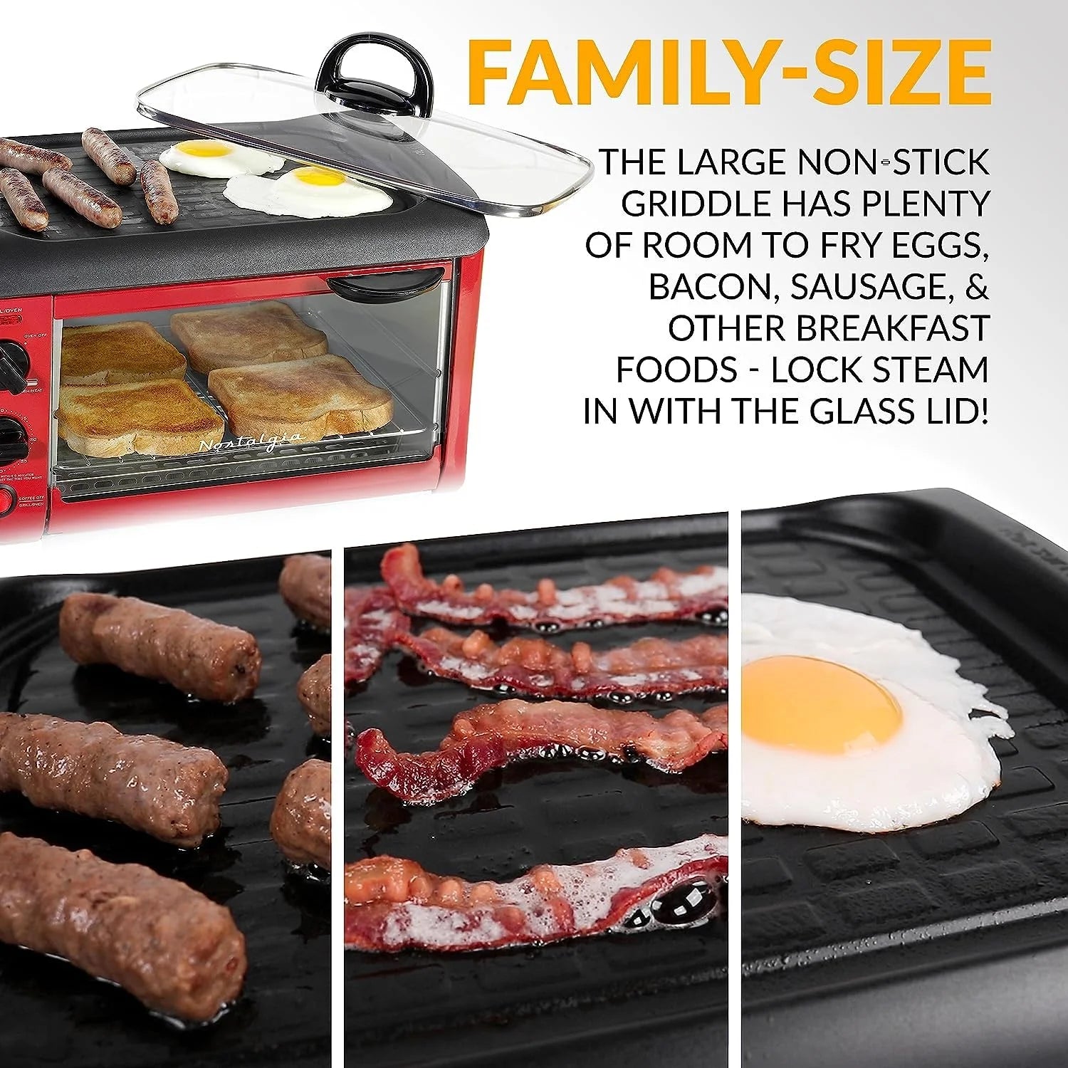 3-in-1 Breakfast Station with Coffee Maker, Griddle, and Toaster Oven K148033
