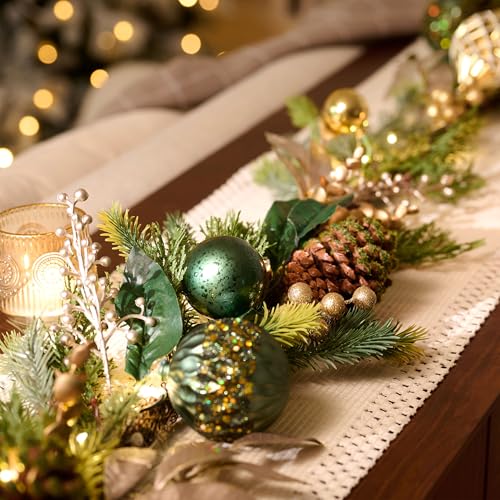 Christmas Garland with Lights 6Ft Prelit for Mantle Stairs Railing I539