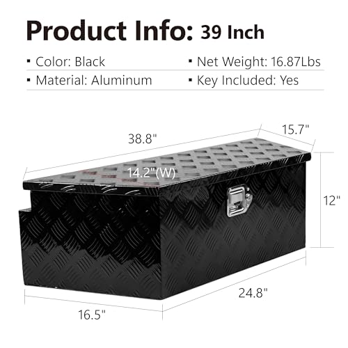 Aluminum Trailer Tongue Tool Box, 28 Inch Utility Storage with Lock Keys O768