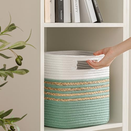 Storage Cubes Set of 4 with Handles, Woven Baskets for Shelves and Toys G2942