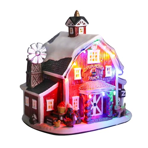 Ceramic Christmas Houses with Warm LED Light Y89884