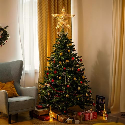 3D Rattan Christmas Tree Star Topper with Lights L206083