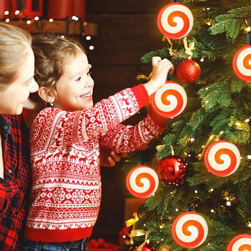 Unicorn Christmas Lollipop Pathway Lights, 10 LED Peppermint String Lights with Stakes Z721