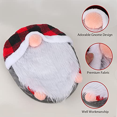 Gnome Toilet Seat Cover and Rug Set of 5, Funny Scandinavian Christmas Bathroom Decorations C622