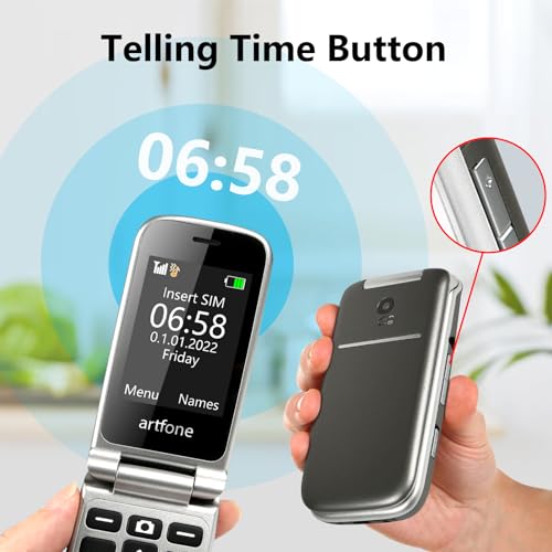 Flip Phone Unlocked for Seniors, Big Buttons, SOS, USB-C T844