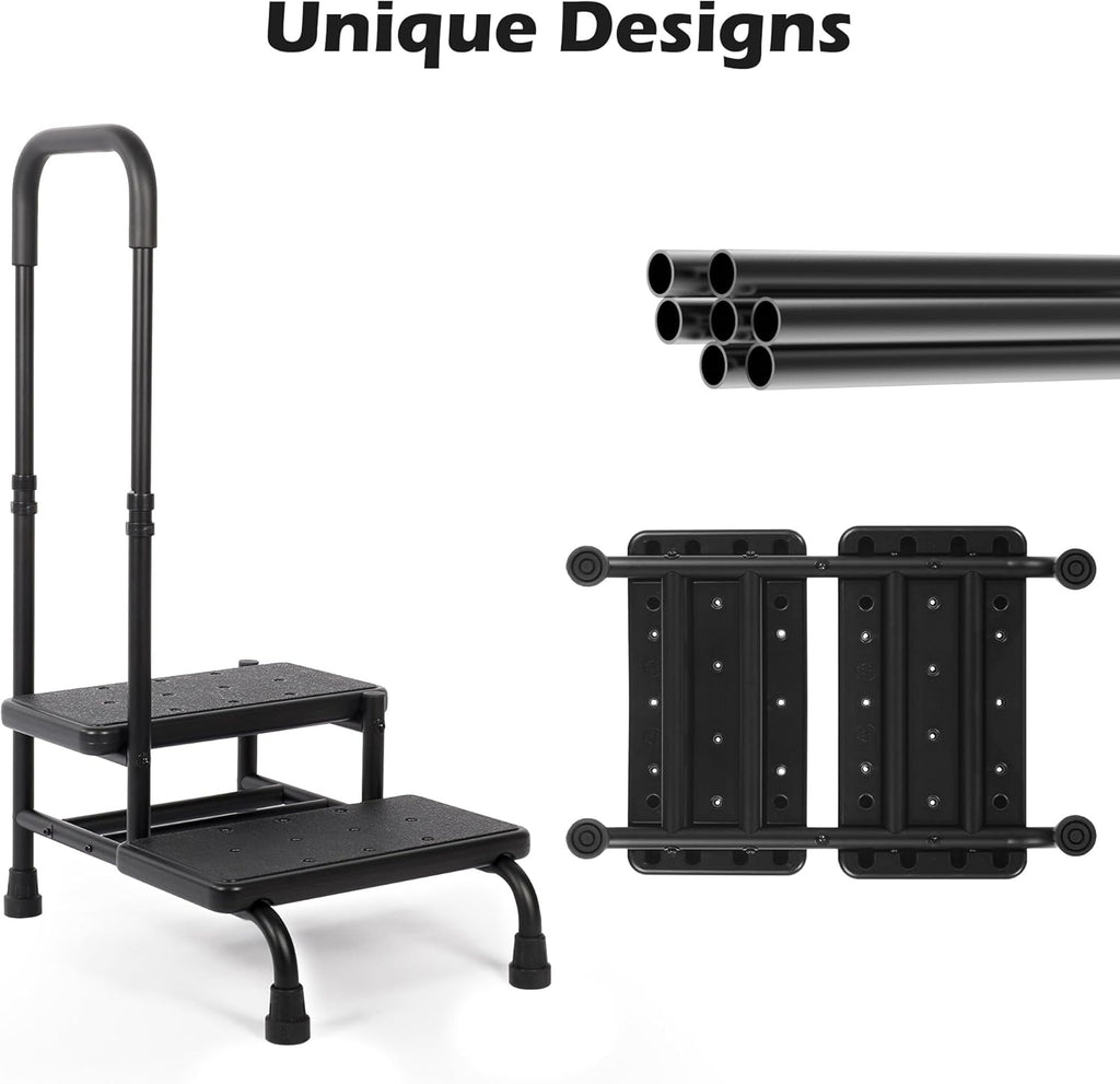 2 Step Stool with Handle for Elderly, Heavy Duty V247