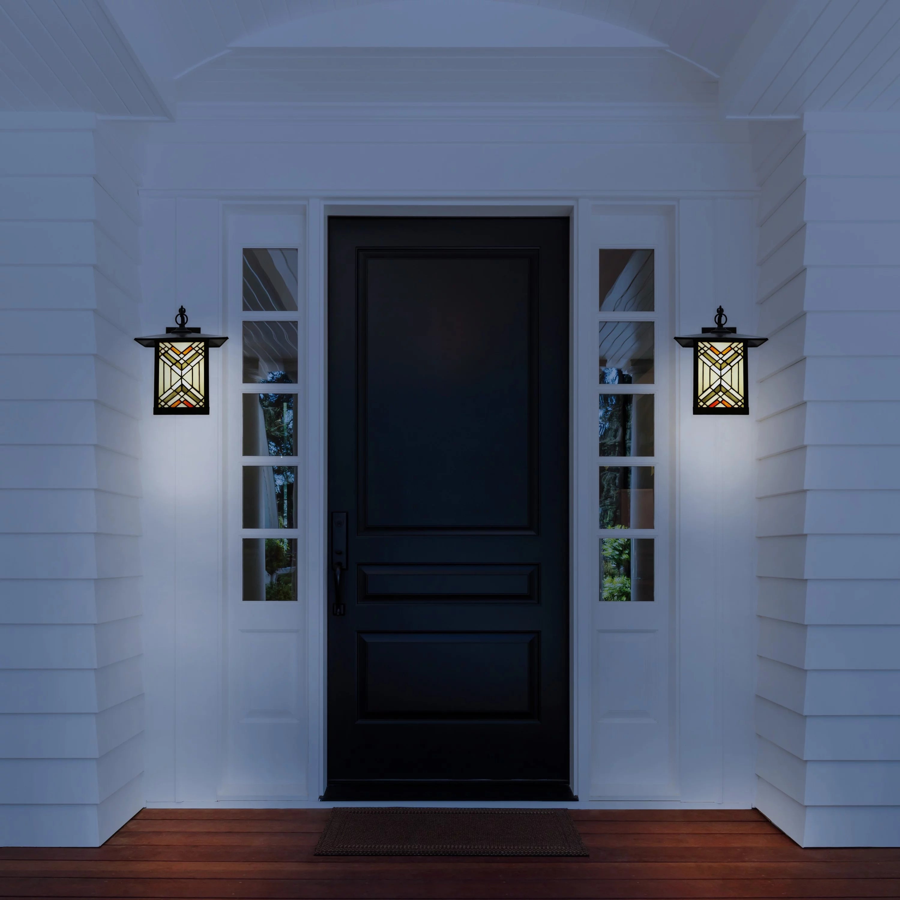 Outdoor Mission Stained Glass Wall Sconce Q698