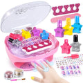 Shemira Nail Polish Kit For Girls Ages 7-12 Years Old, Nail Art Toy For Girls 5 6 7 8 9 10 11 12 Years Old, Nail Art Studio With Pink Nail Dryer For Girls, Ideal Birthday Gifts For Girls 5-7 8-10