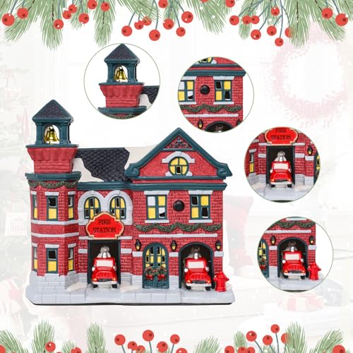 Christmas Ceramic Post Office Decoration with Lights G540