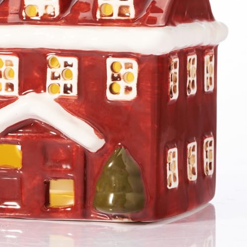Ceramic Christmas Village Houses, Set of 3 Lighted Hand Painted Indoor Decor A969