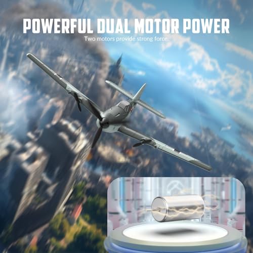 RC Plane 3 Channel Remote Control Airplane Fighter Toy, 2.4GHz 6-axis Gyro, Easy to Fly for Adults Kids Beginners B2466