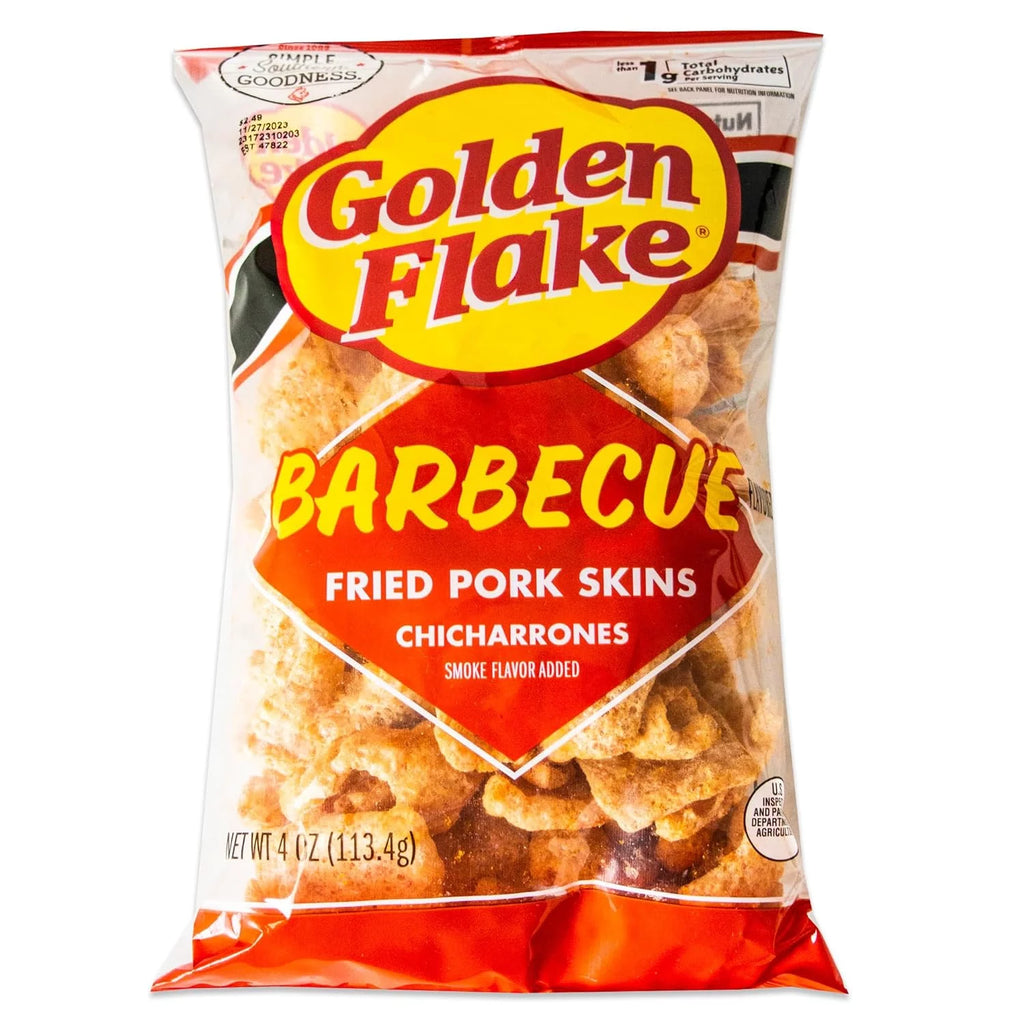 BBQ Pork Rinds - Crispy Fried Pork Skins - 4 Bags S24311
