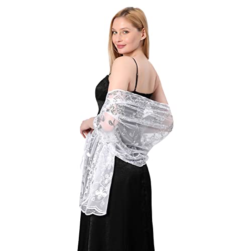 1920s Fringe Shawl for Evening Dresses Wedding Scarf O759747