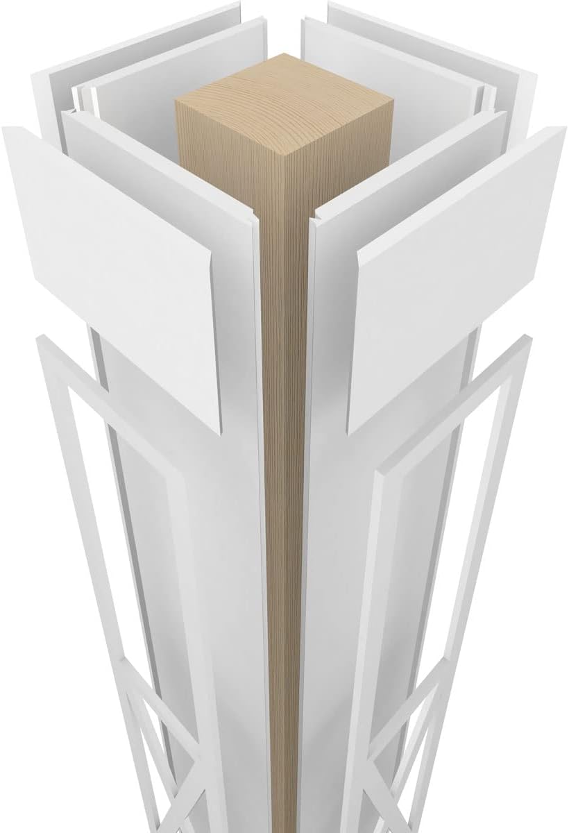 8"W x 8'H Craftsman Square Non-Tapered Column with Capital and Base L55107