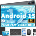12 Inch Android Tablet with Keyboard, 24GB RAM, 256GB Storage, 2K Display J343