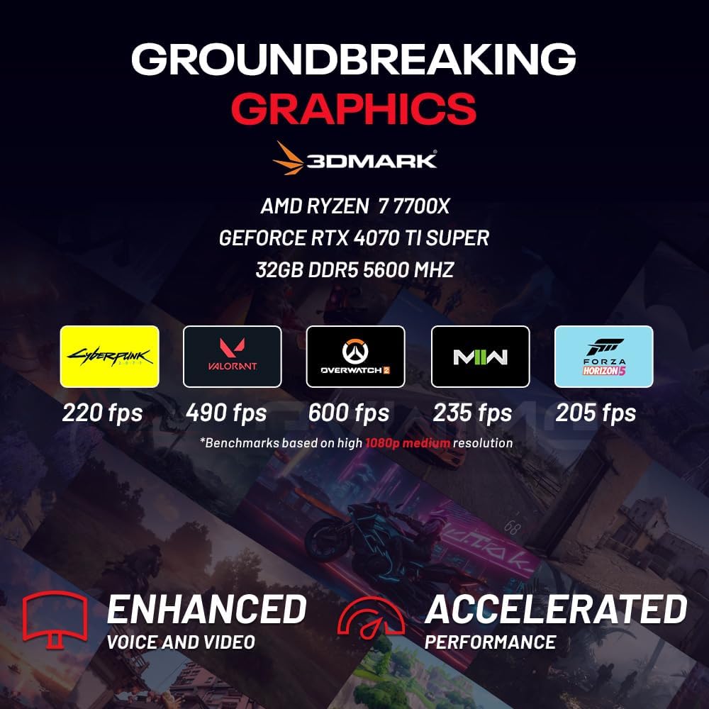 Gaming PC Desktop, Ryzen 7 7700X, RTX 4070 Ti Super, 32GB RAM, 1TB SSD Z9059