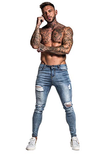Men's Ripped Slim Fit Stretch Jeans R584