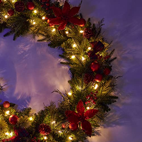 Pre-lit Christmas Garland 9ft with 50 LED Lights B458889