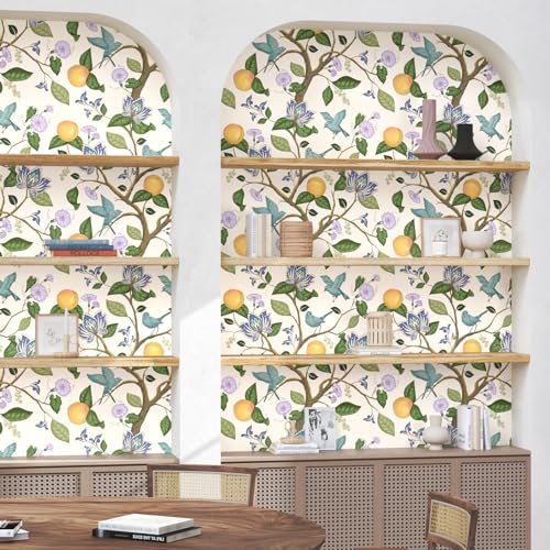 Vintage Beige Floral Peel and Stick Wallpaper Y50777
