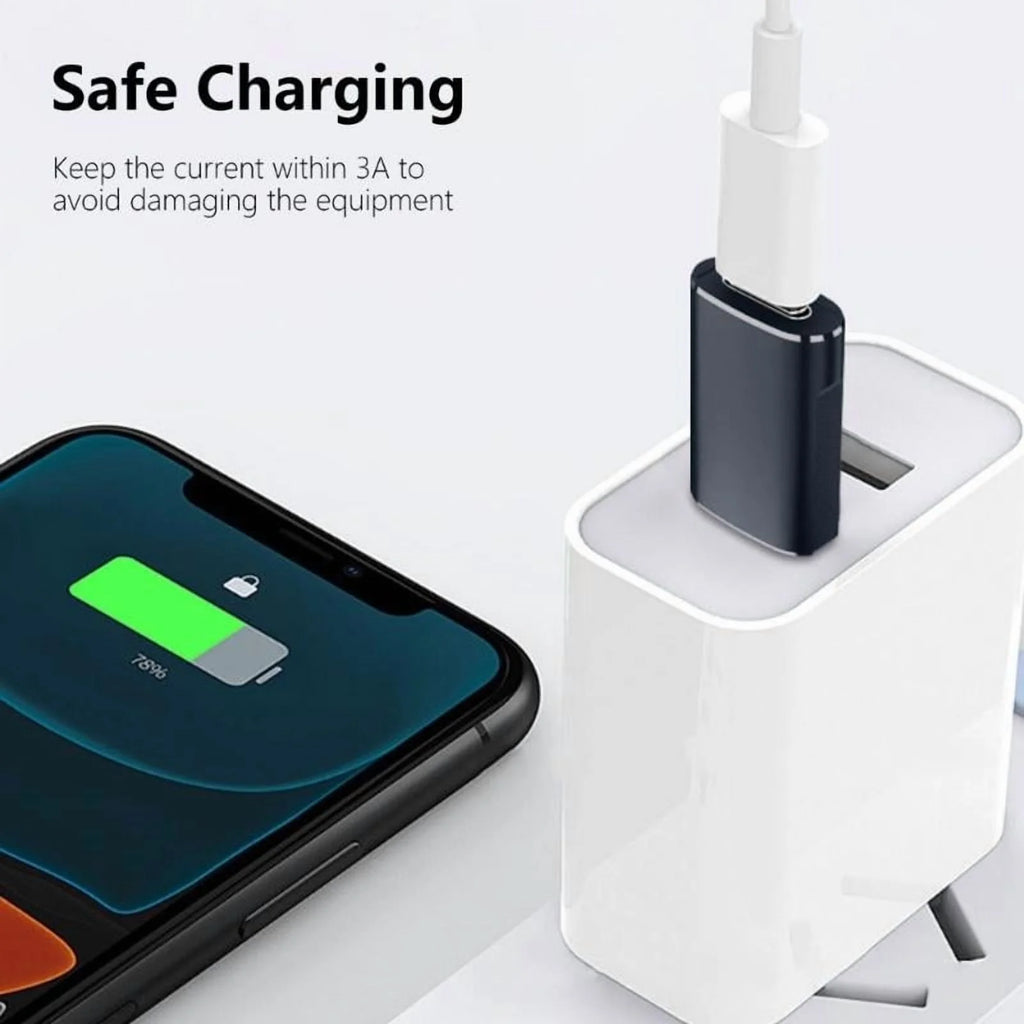 USB-C Female to USB-A Male Adapter for Data Transfer and Charging J870352