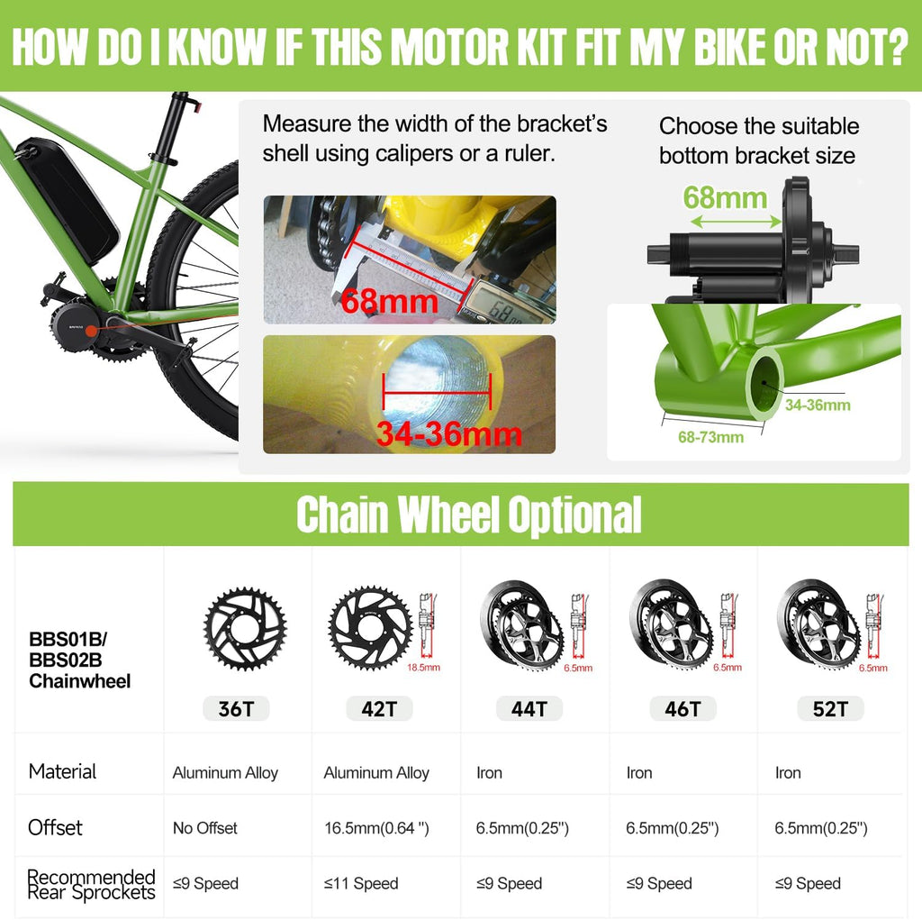 48V 750W E-Bike Conversion Motor Kit with Display Y3598