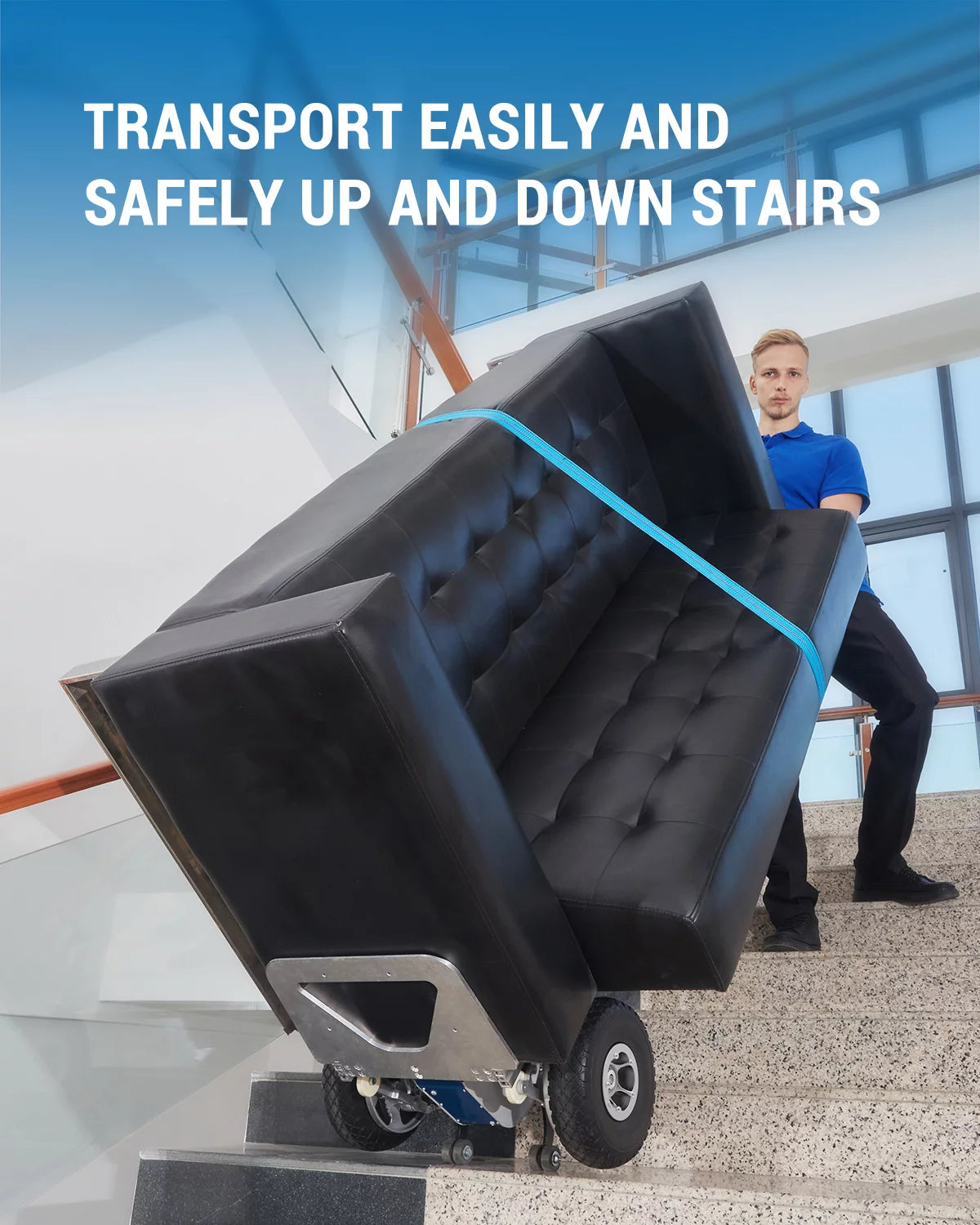 Electric Stair Climbing Hand Truck Dolly Cart with Auto Edge Brake, 375LBS Capacity O5358