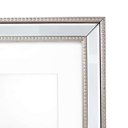8x10 Gold Mirror Bead Picture Frame with Dotted Border for Wall Display and Tabletop K71832