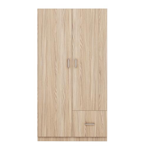 3 Door Wardrobe with Mirror, Hanging Rod and Shelves Z3357
